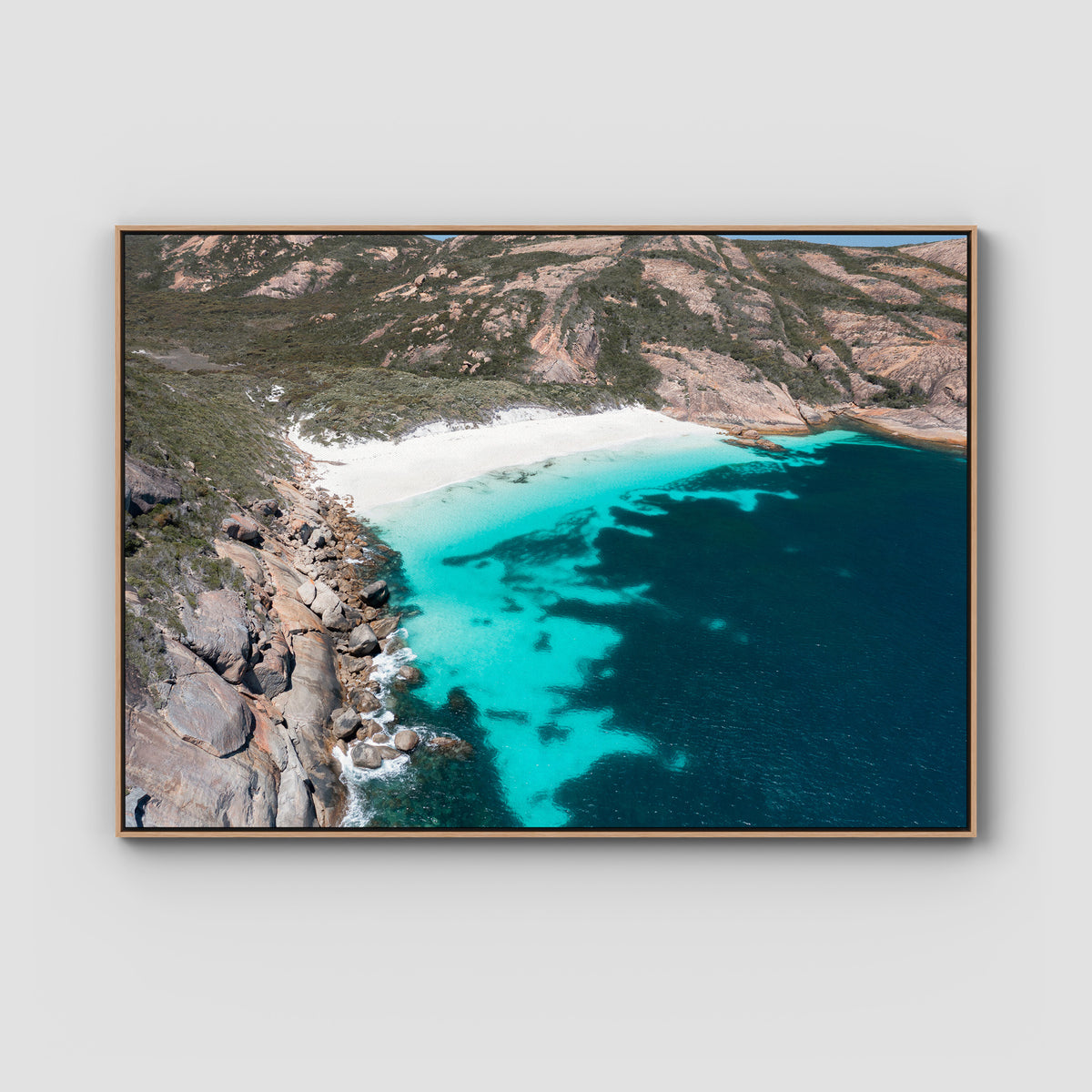 Little Hellfire Bay - Esperance - Art Print - Float Frame Canvas - Raw Oak - Landscape