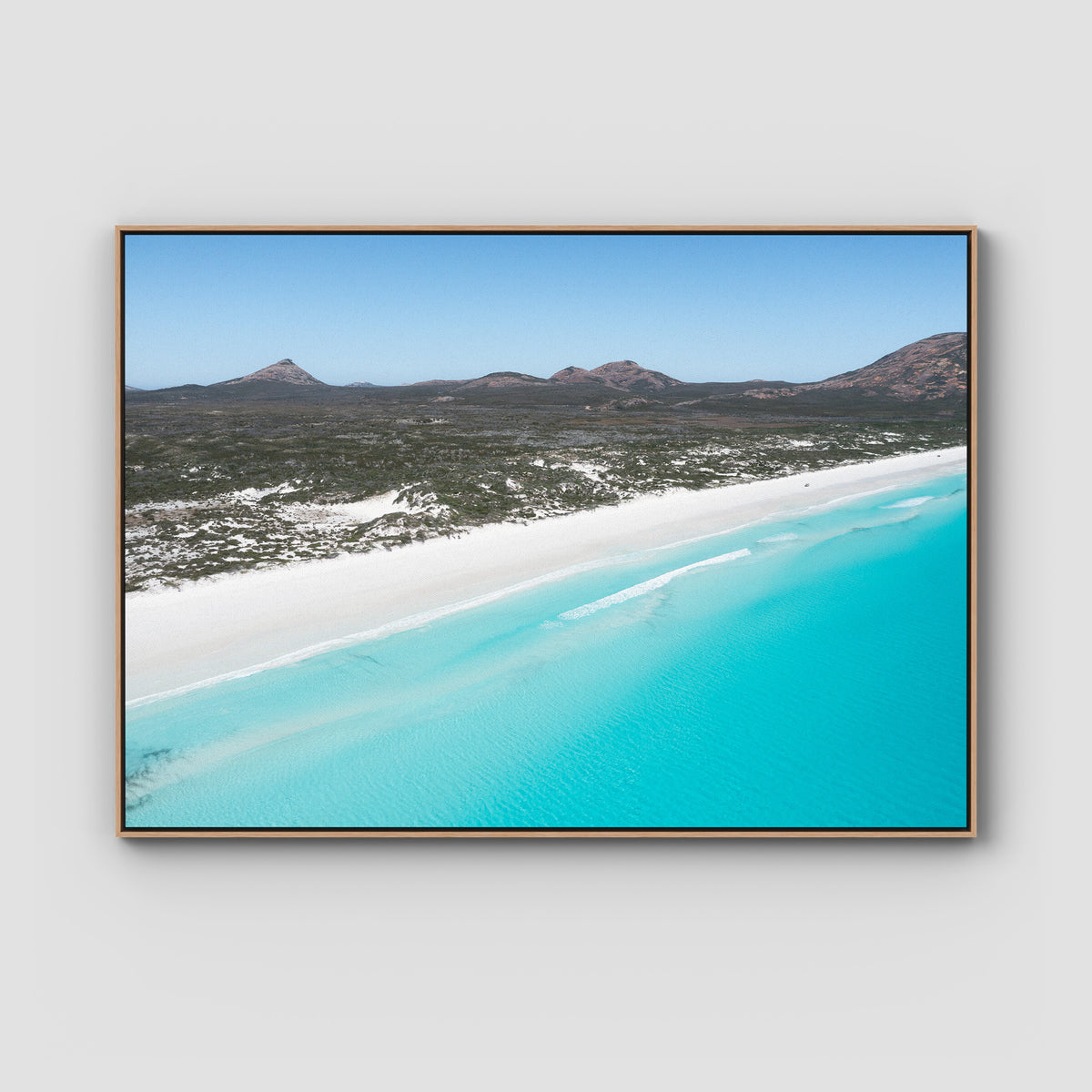 Le Grand Beach ii - Esperance - Art Print - Float Frame Canvas - Raw Oak - Landscape