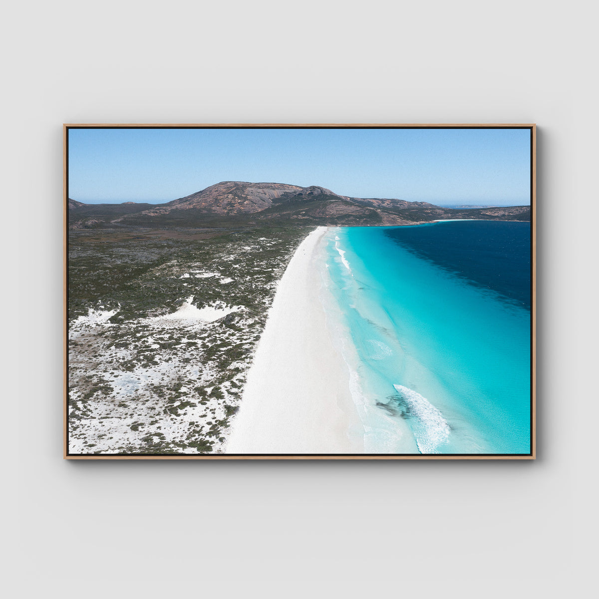 Le Grand Beach - Esperance - Art Print - Float Frame Canvas - Raw Oak - Landscape