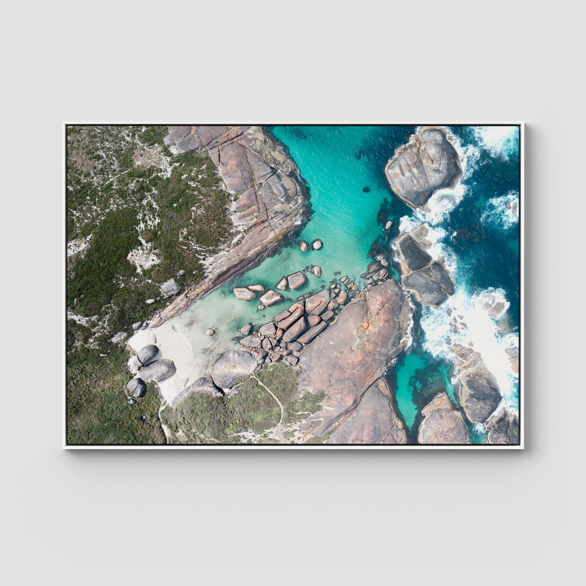 Elephant Rocks Denmark - Art Print - Float Frame Canvas - White - Landscape