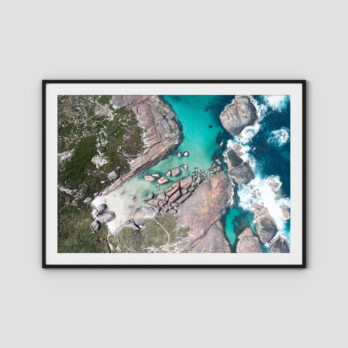 Elephant Rocks Denmark - Art Print - Traditional Frame - Black - Landscape