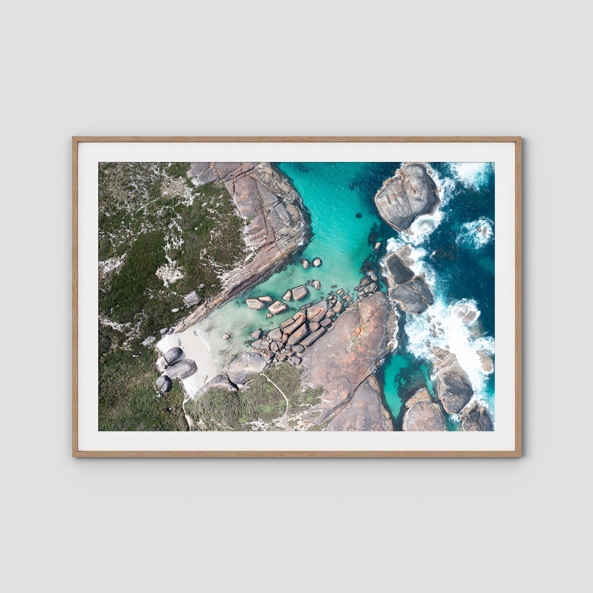 Elephant Rocks Denmark - Art Print - Traditional Frame - Raw Oak - Landscape