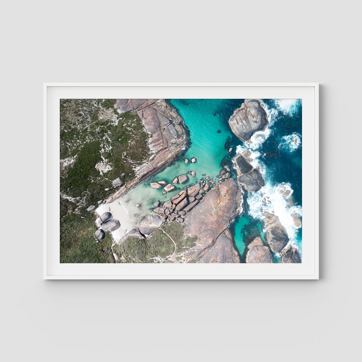 Elephant Rocks Denmark - Art Print - Traditional Frame - White - Landscape