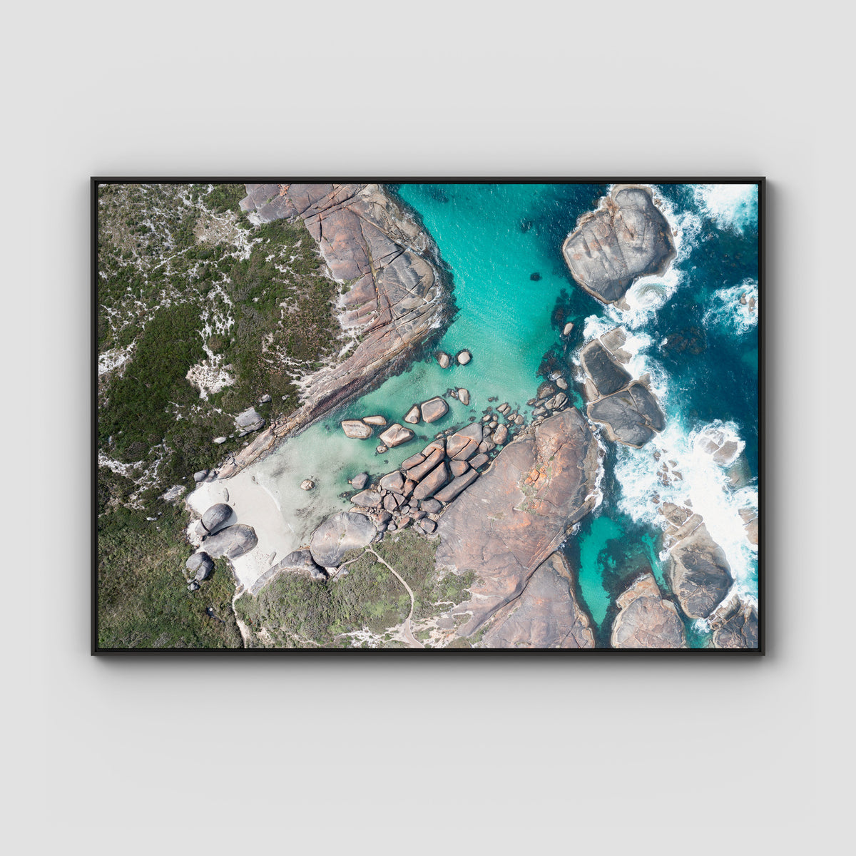 Elephant Rocks Denmark - Art Print - Float Frame Canvas - Black - Landscape
