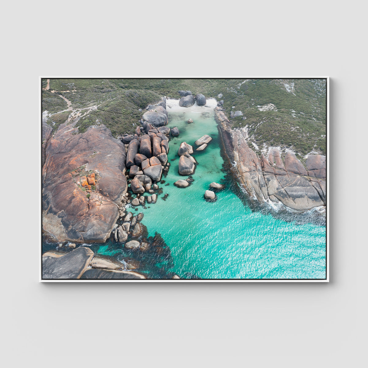 Elephant Rocks Denmark ii - Art Print - Float Frame Canvas - White - Landscape