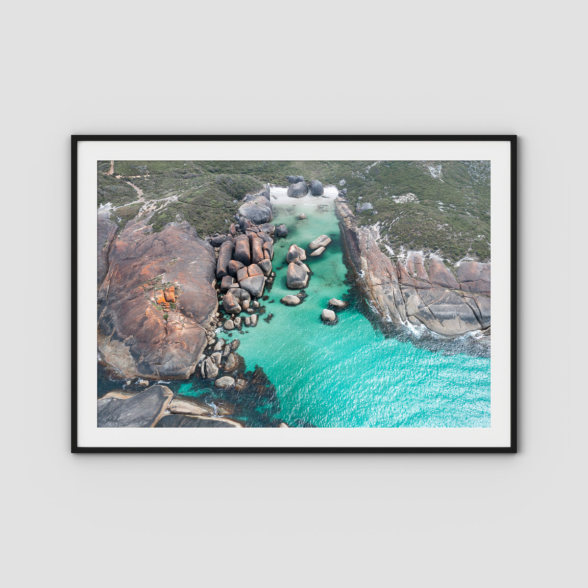 Elephant Rocks Denmark ii - Art Print - Traditional Frame - Black - Landscape
