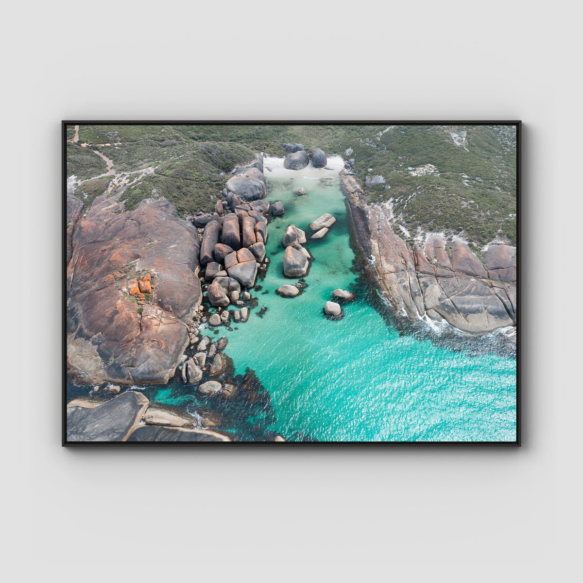 Elephant Rocks Denmark ii - Art Print - Float Frame Canvas - Black - Landscape