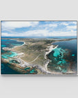 Rottnest Island Panorama - Art Print - Float Frame Canvas - White - Landscape