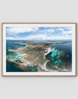 Rottnest Island Panorama - Art Print - Traditional Frame - Raw Oak - Landscape