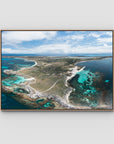 Rottnest Island Panorama - Art Print - Float Frame Canvas - Raw Oak - Landscape