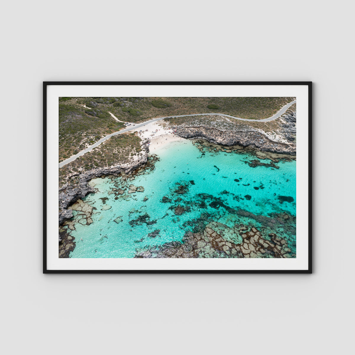 Little Salmon Bay - Rottnest Island - Art Print - Traditional Frame - Black - Landscape