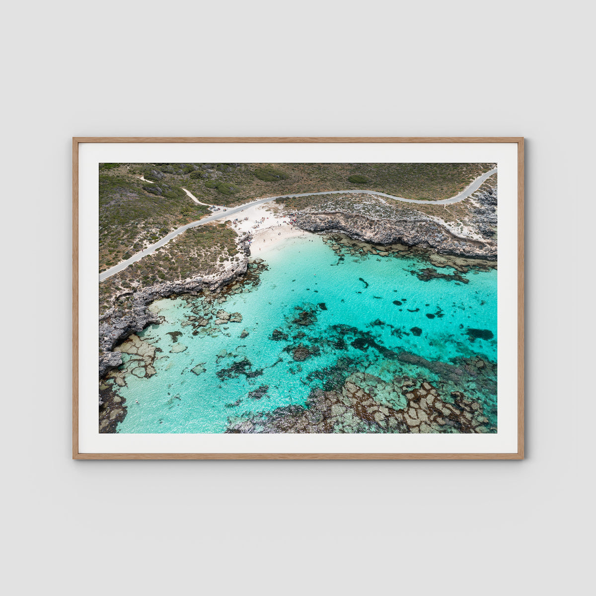 Little Salmon Bay - Rottnest Island - Art Print - Traditional Frame - Raw Oak - Landscape