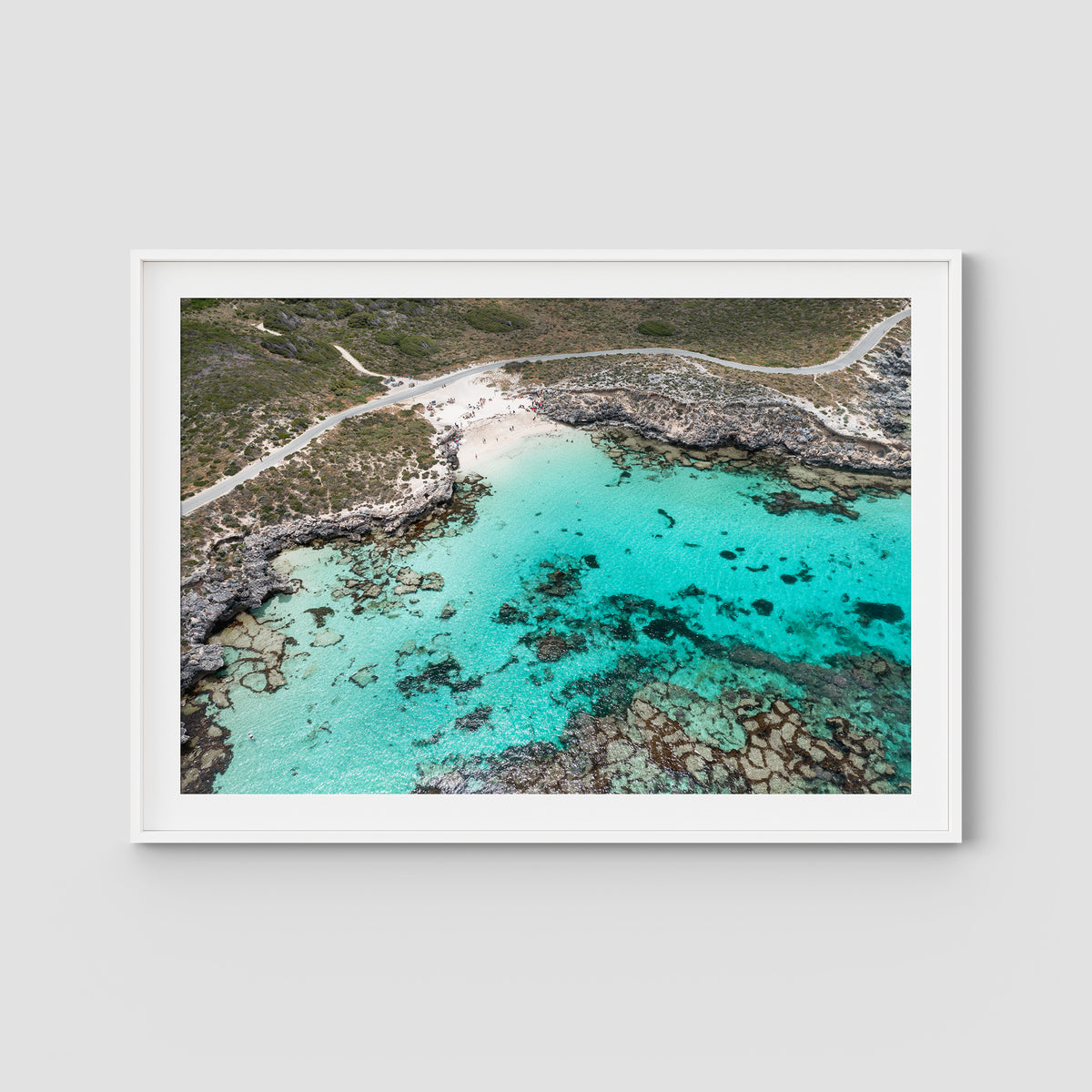 Little Salmon Bay - Rottnest Island - Art Print - Traditional Frame - White - Landscape
