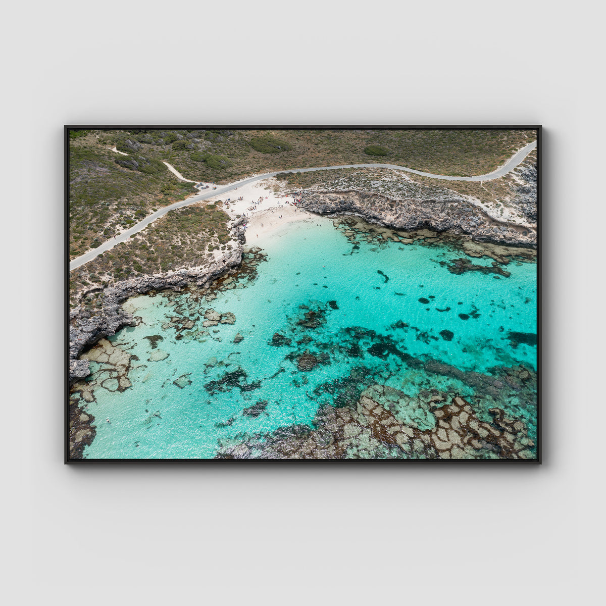 Little Salmon Bay - Rottnest Island - Art Print - Float Frame Canvas - Black - Landscape