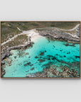 Little Salmon Bay - Rottnest Island - Art Print - Float Frame Canvas - Raw Oak - Landscape