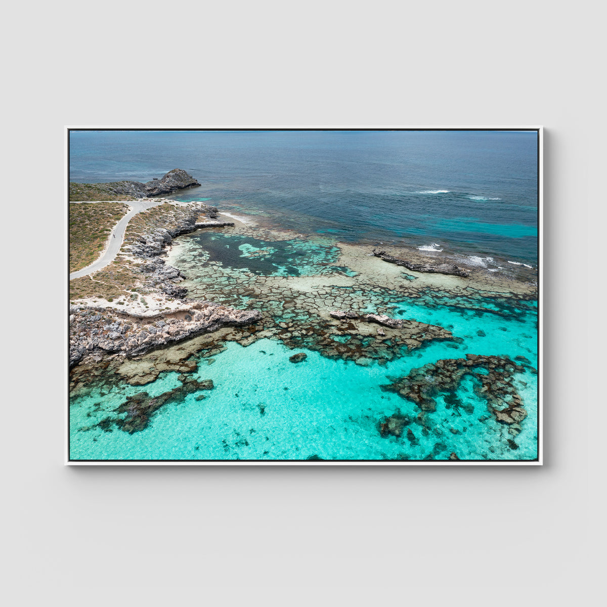 Little Salmon Bay High - Art Print - Float Frame Canvas - White - Landscape