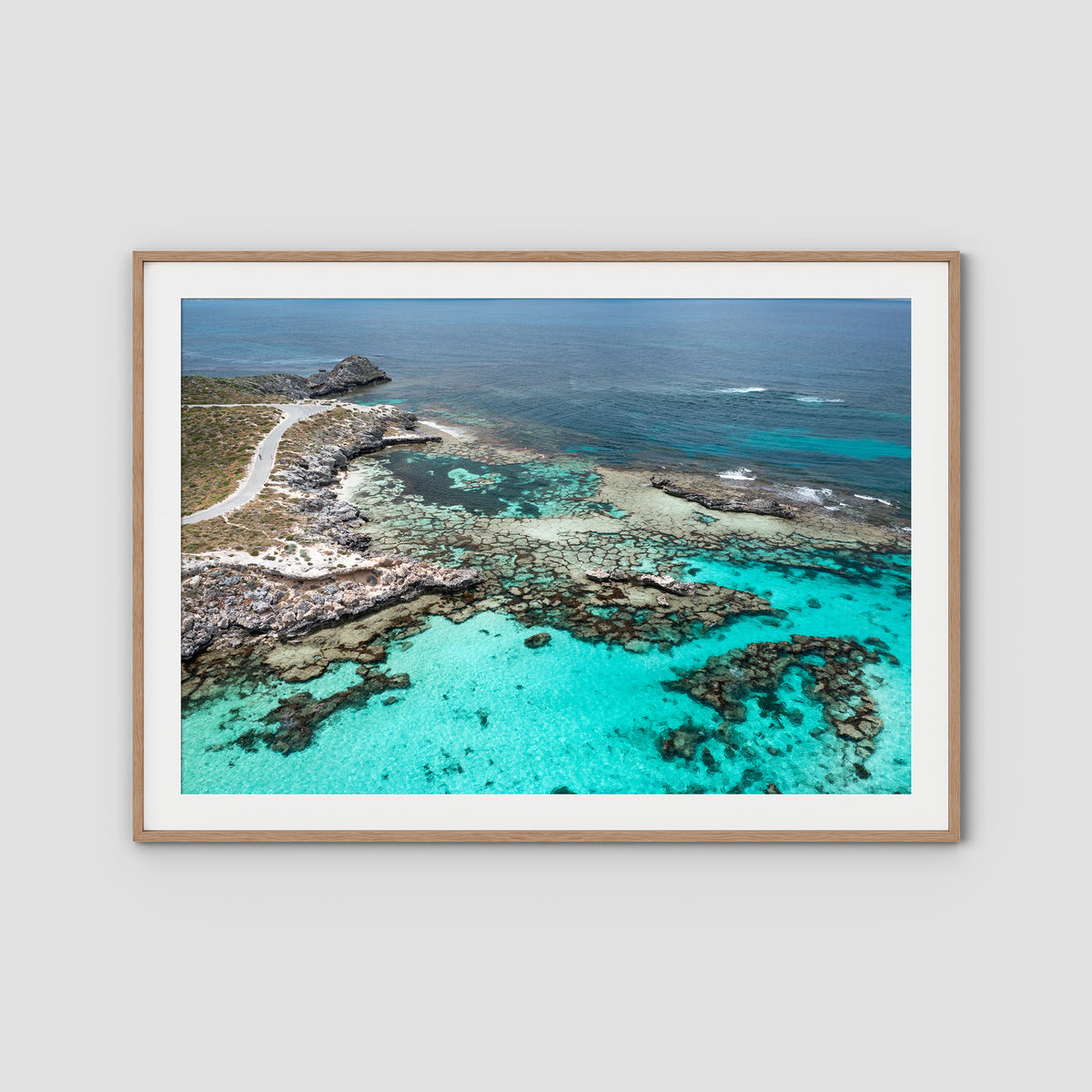 Little Salmon Bay High - Art Print - Traditional Frame - Raw Oak - Landscape