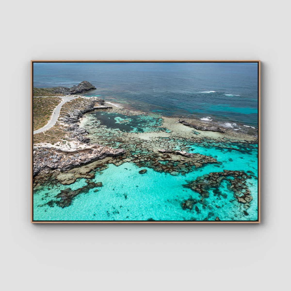 Little Salmon Bay High - Art Print - Float Frame Canvas - Raw Oak - Landscape