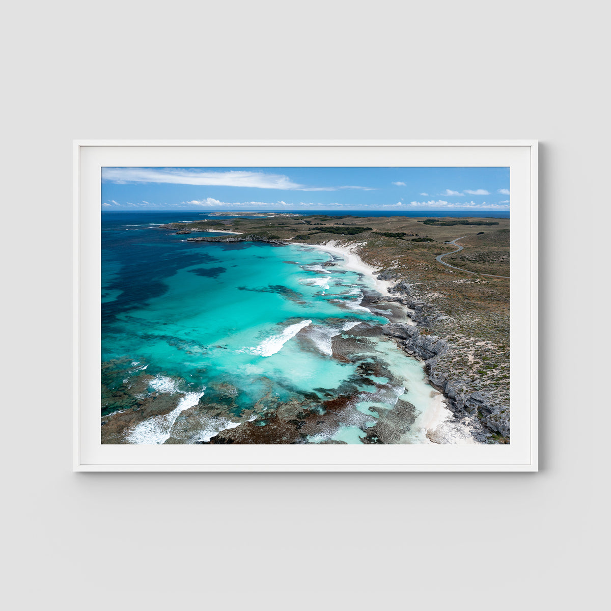 Salmon Bay ii - Art Print - Traditional Frame - White - Landscape