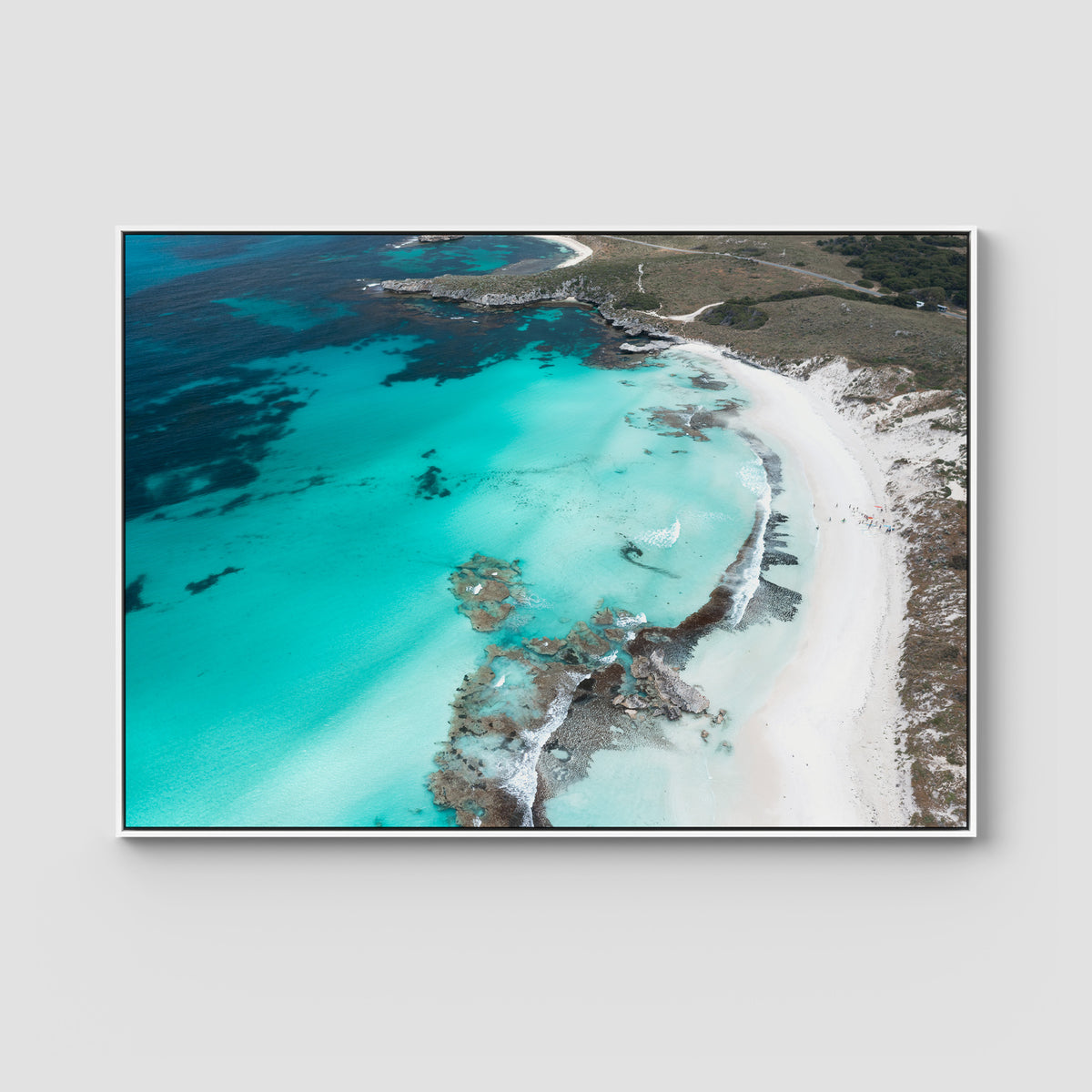 Salmon Bay iii - Art Print - Float Frame Canvas - White - Landscape