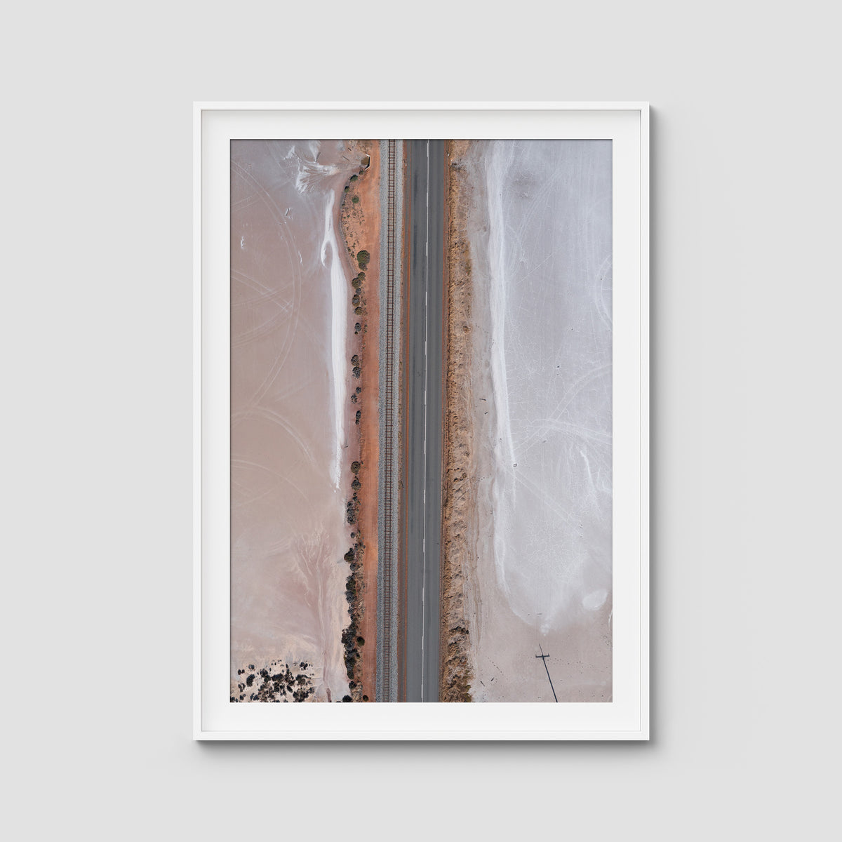 West Oz Salt Lake ii - Art Print - Traditional Frame - White - Portrait
