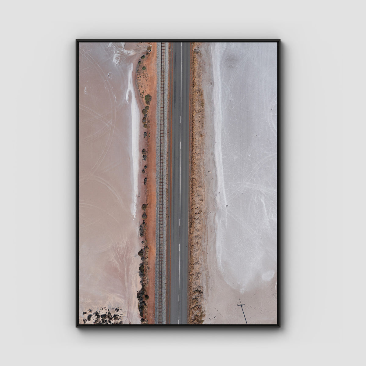 West Oz Salt Lake ii - Art Print - Float Frame Canvas - Black - Portrait