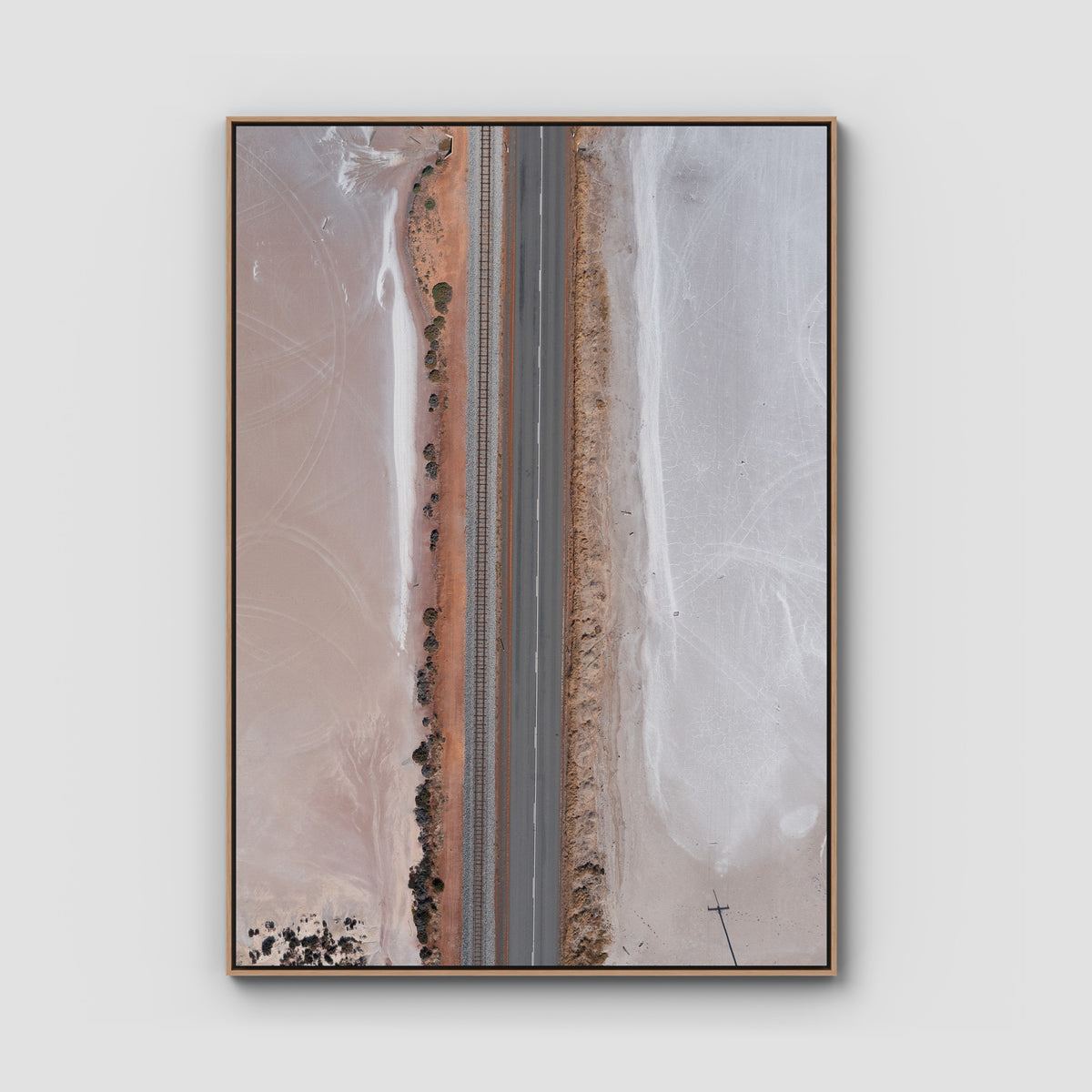 West Oz Salt Lake ii - Art Print - Float Frame Canvas - Raw Oak - Portrait