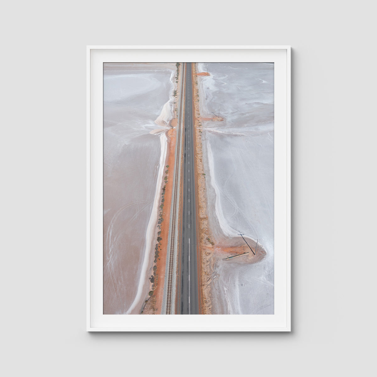 West Oz Salt Lake - Art Print - Traditional Frame - White - Portrait