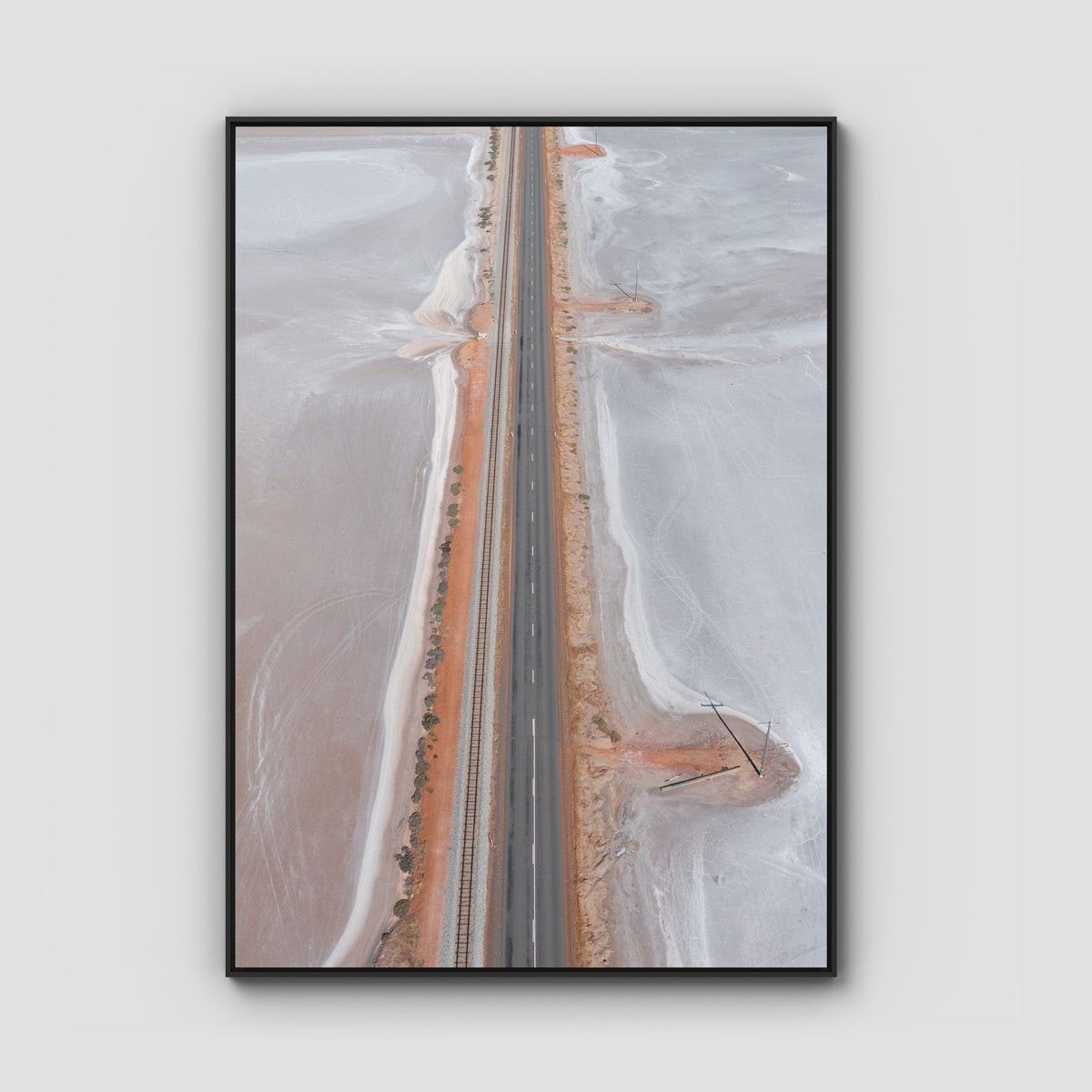 West Oz Salt Lake - Art Print - Float Frame Canvas - Black - Portrait
