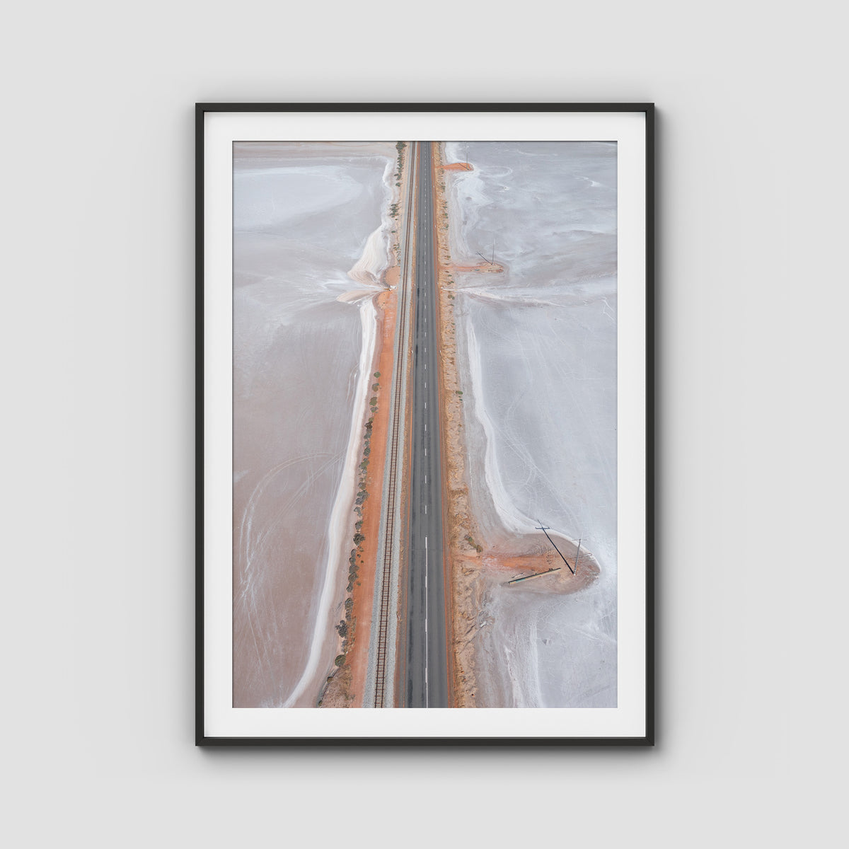 West Oz Salt Lake - Art Print - Traditional Frame - Black - Portrait