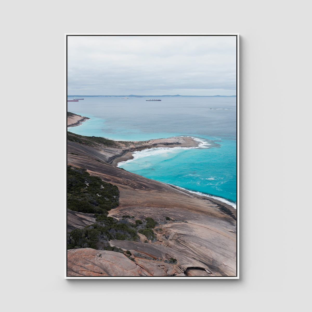 West Beach Coastline - Esperance - Art Print - Float Frame Canvas - White - Portrait