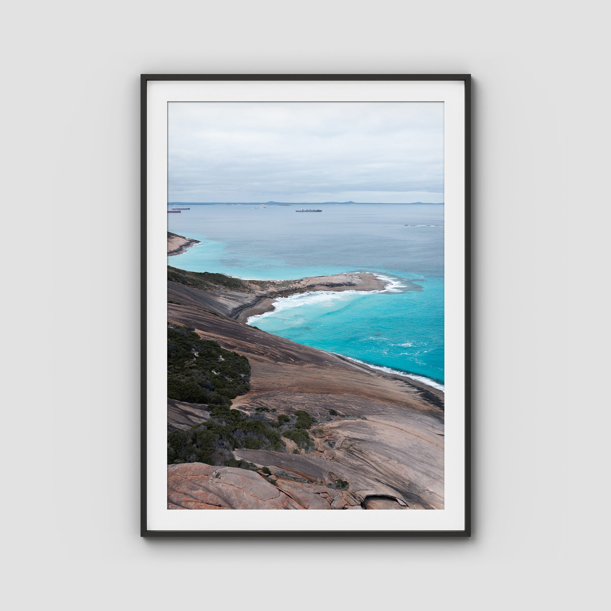 West Beach Coastline - Esperance - Art Print - Traditional Frame - Black - Portrait