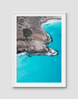 West Beach Rocky Blues - Esperance - Art Print - Traditional Frame - White - Portrait