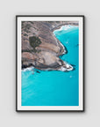 West Beach Rocky Blues - Esperance - Art Print - Traditional Frame - Black - Portrait