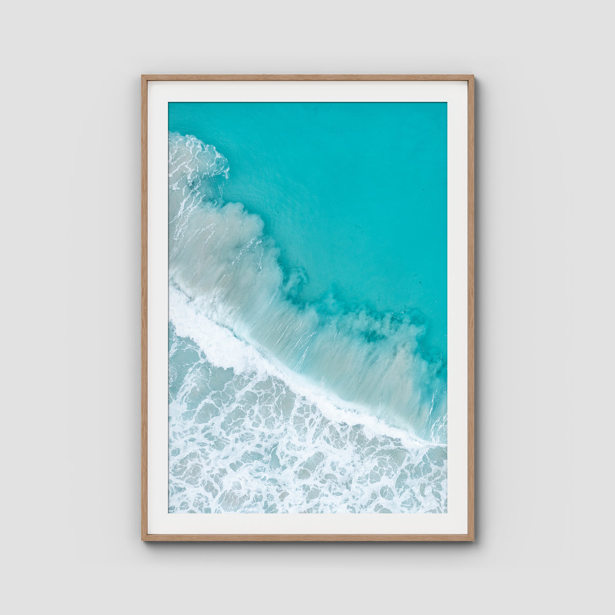 West Beach White Wash ii - Esperance - Art Print - Traditional Frame - Raw Oak - Portrait