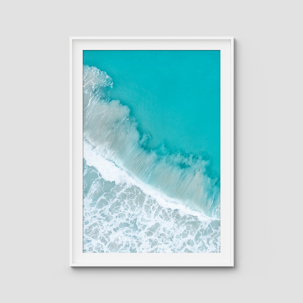 West Beach White Wash ii - Esperance - Art Print - Traditional Frame - White - Portrait