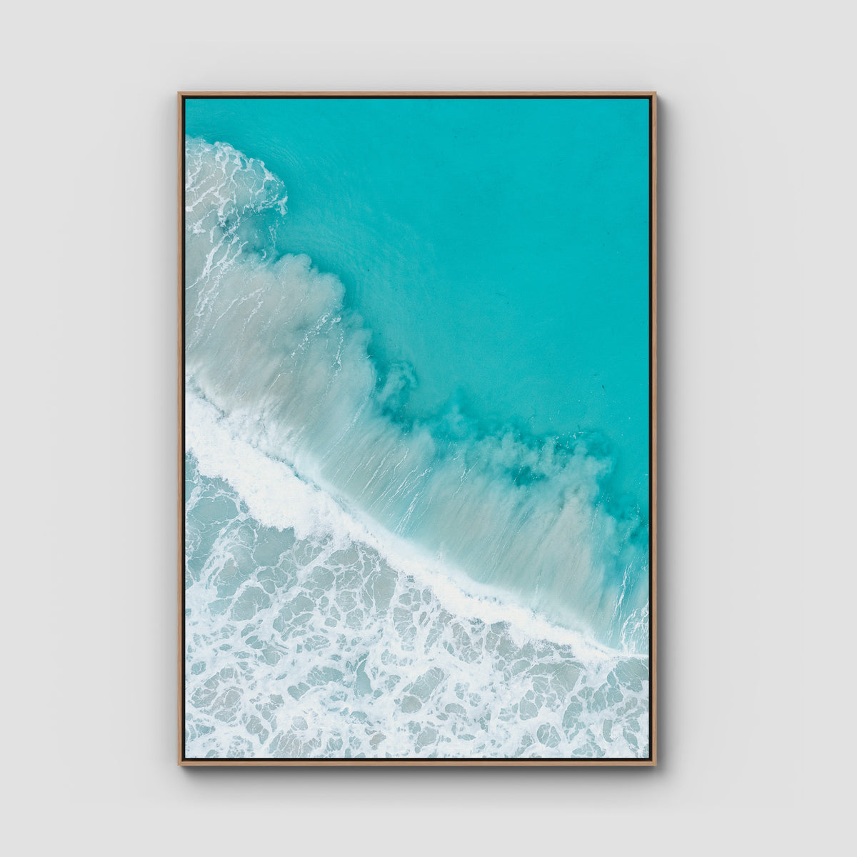 West Beach White Wash ii - Esperance - Art Print - Float Frame Canvas - Raw Oak - Portrait