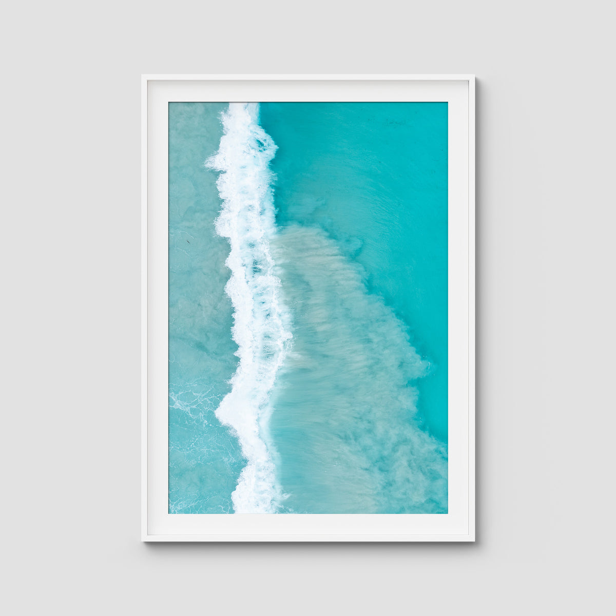 West Beach White Wash iii - Esperance - Art Print - Traditional Frame - White - Portrait