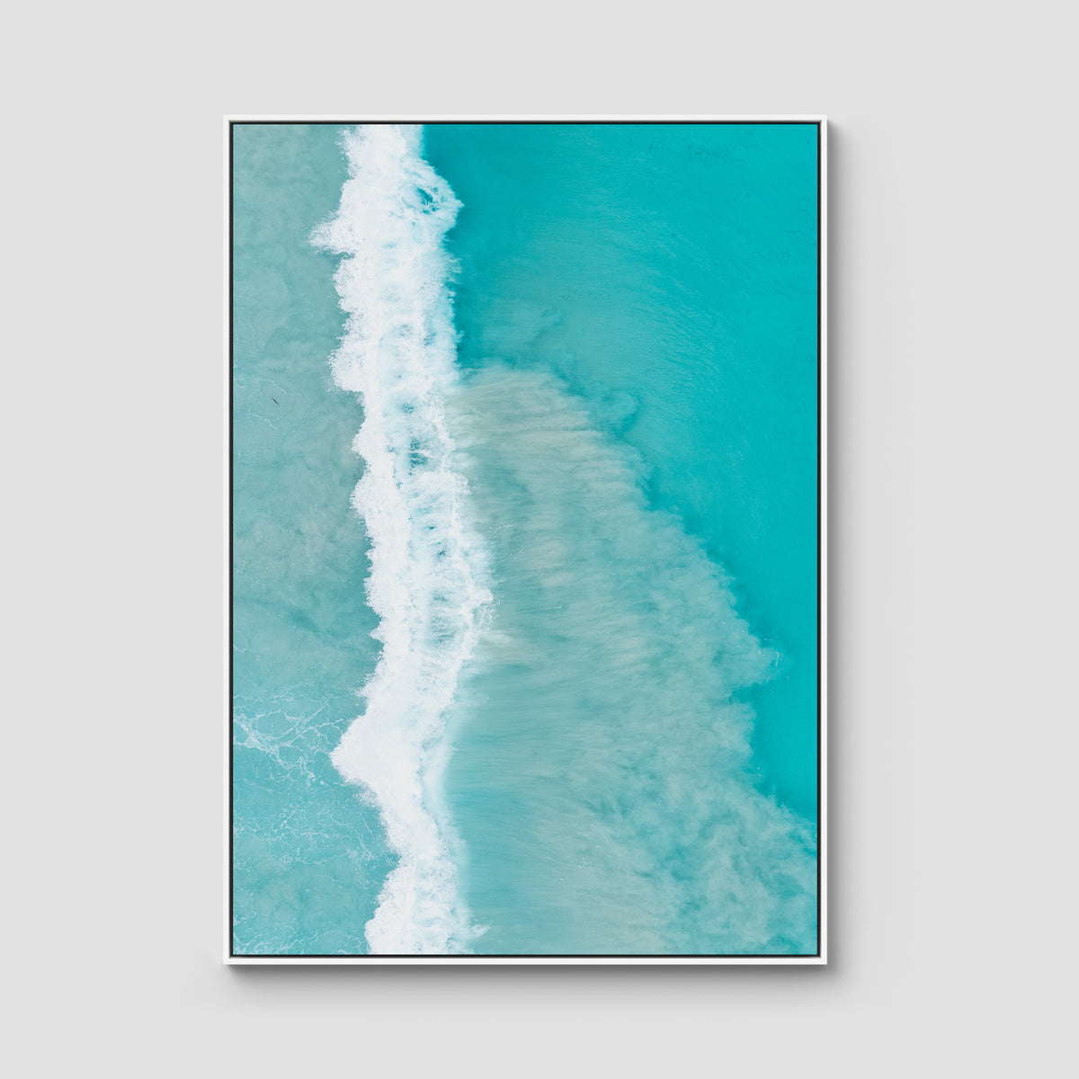 West Beach White Wash iii - Esperance - Art Print - Float Frame Canvas - White - Portrait