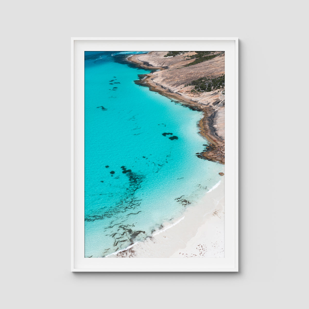 Blue Haven Blues - Esperance - Art Print - Traditional Frame - White - Portrait