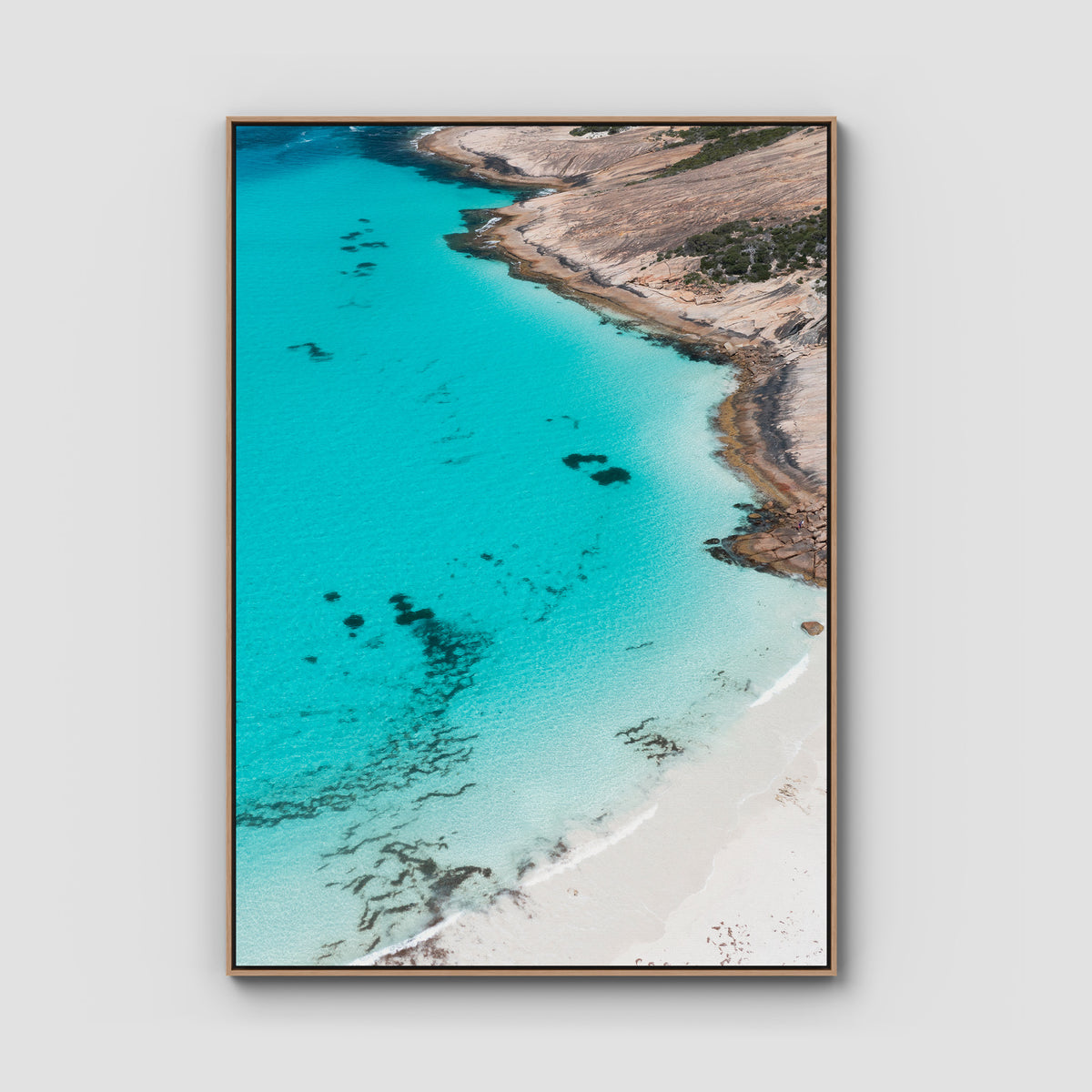Blue Haven Blues - Esperance - Art Print - Float Frame Canvas - Raw Oak - Portrait