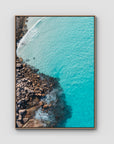 Twilight Beach Top Down - Esperance - Art Print - Float Frame Canvas - Raw Oak - Portrait