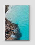 Twilight Beach Top Down - Esperance - Art Print - Float Frame Canvas - White - Portrait