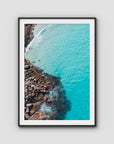 Twilight Beach Top Down - Esperance - Art Print - Traditional Frame - Black - Portrait