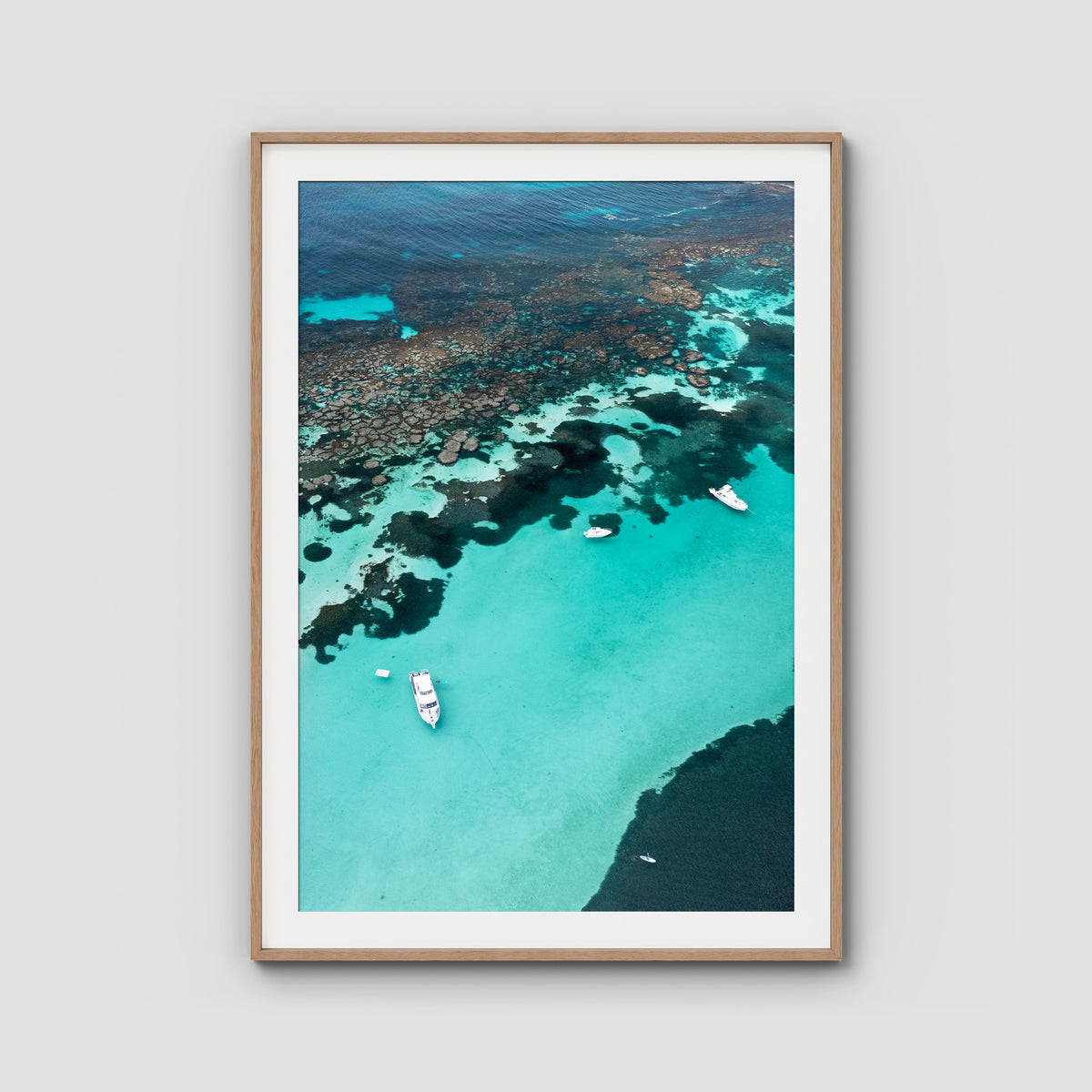 Porpoise Bay - Rottnest Island - Art Print - Traditional Frame - Raw Oak - Portrait
