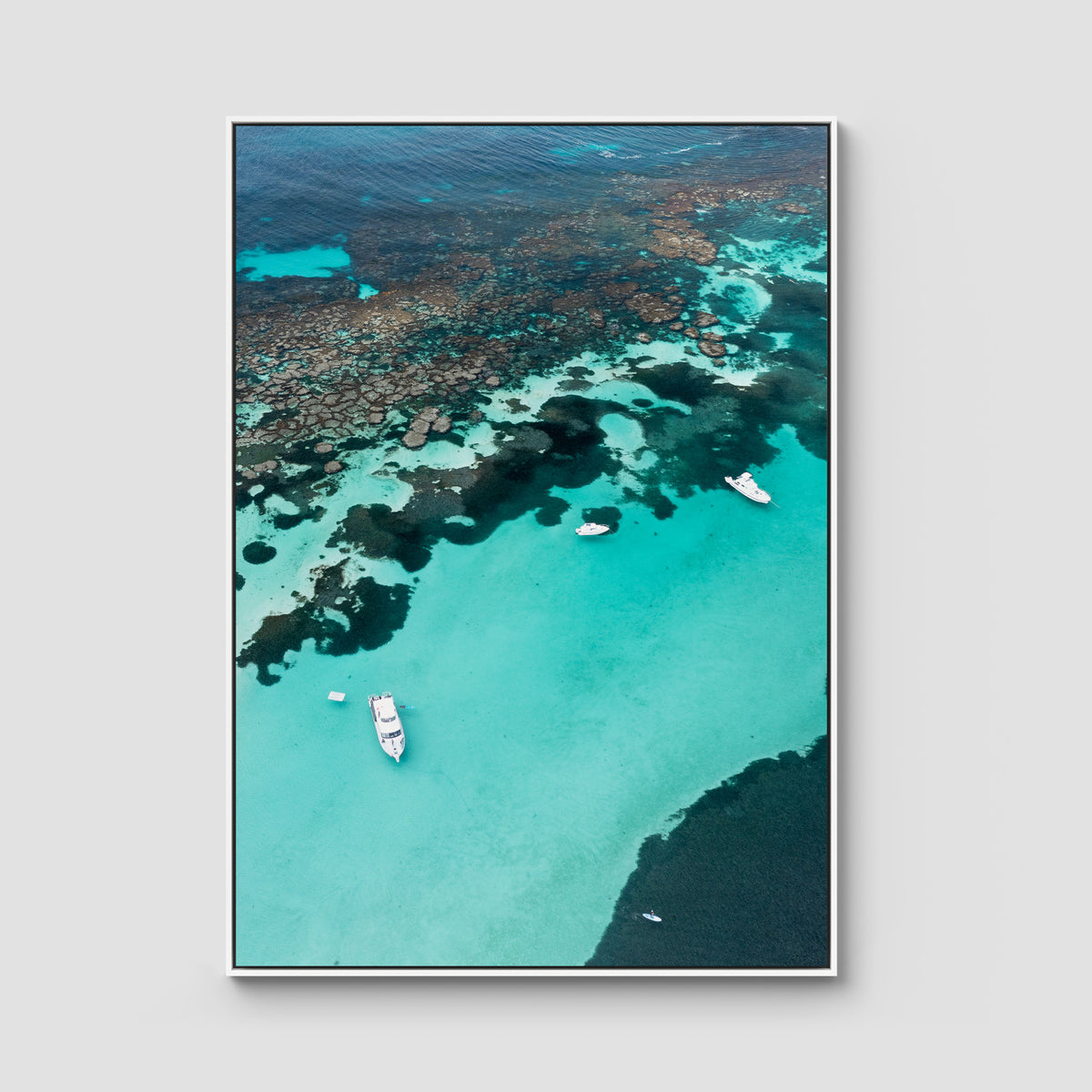 Porpoise Bay - Rottnest Island - Art Print - Float Frame Canvas - White - Portrait