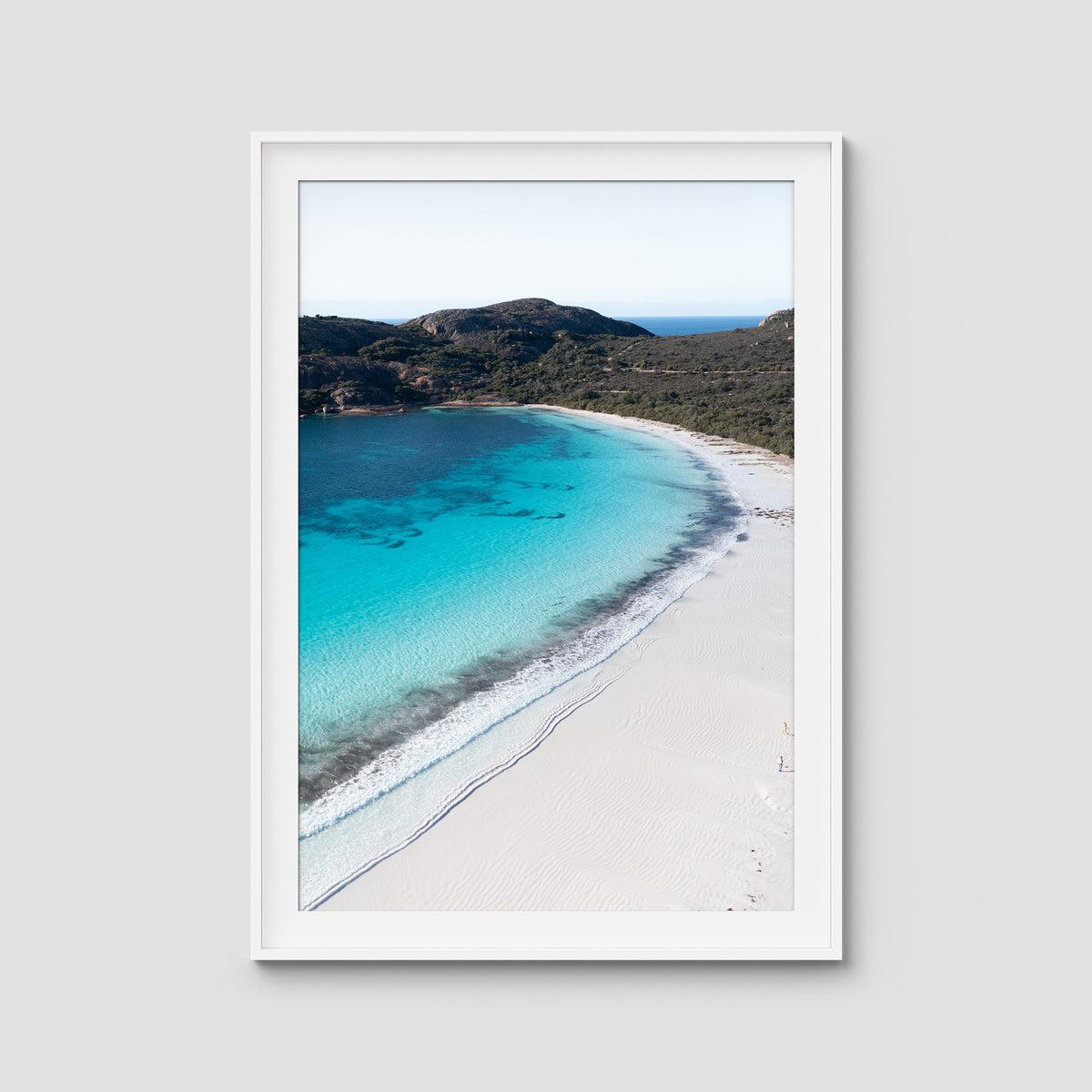 Lucky Bay ii - Esperance - Art Print - Traditional Frame - White - Portrait