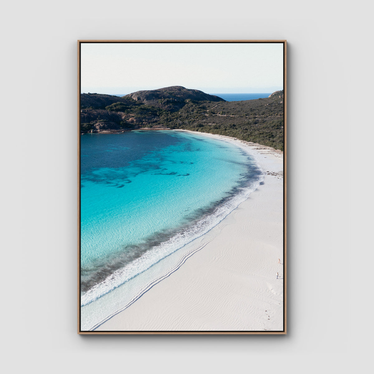 Lucky Bay ii - Esperance - Art Print - Float Frame Canvas - Raw Oak - Portrait