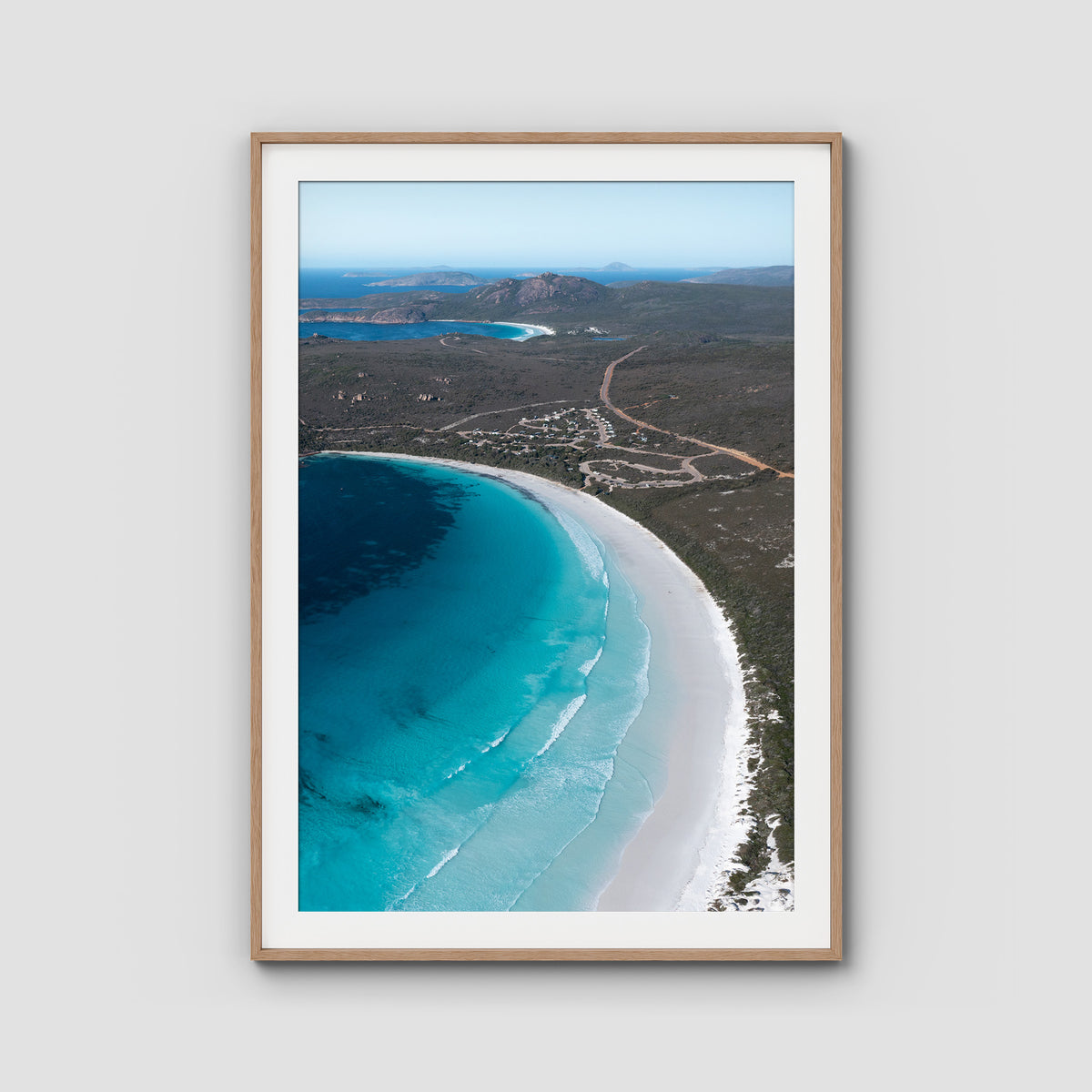 Lucky Bay - Esperance - Art Print - Traditional Frame - Raw Oak - Portrait