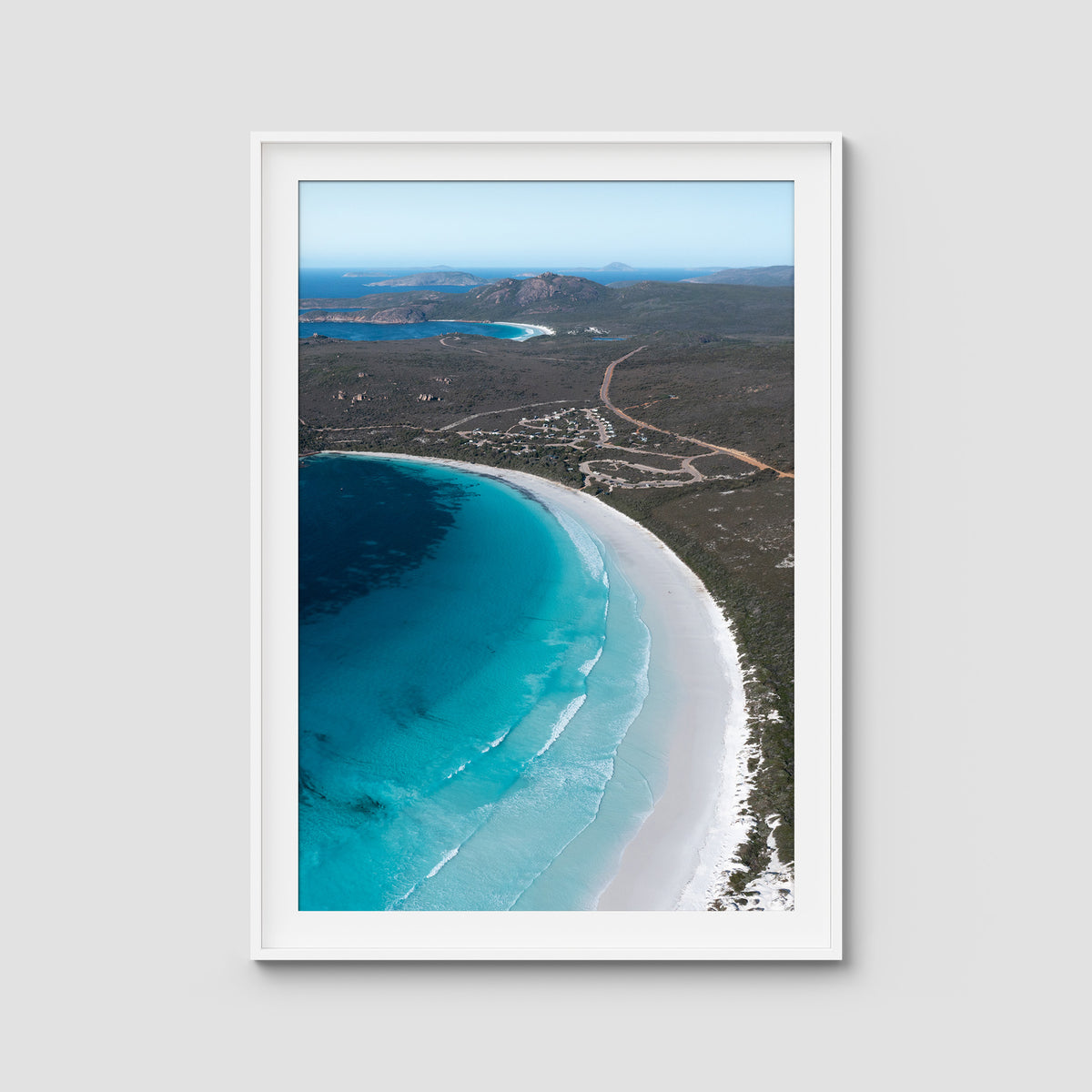 Lucky Bay - Esperance - Art Print - Traditional Frame - White - Portrait